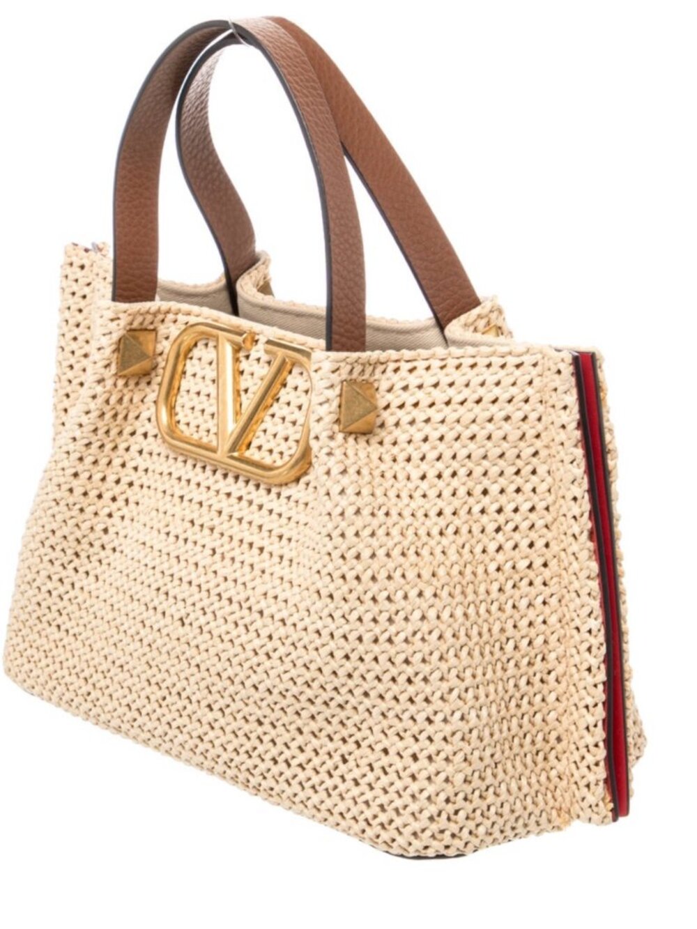 Valentino Garavani VLogo Small raffia tote bag - Picture 8 of 11